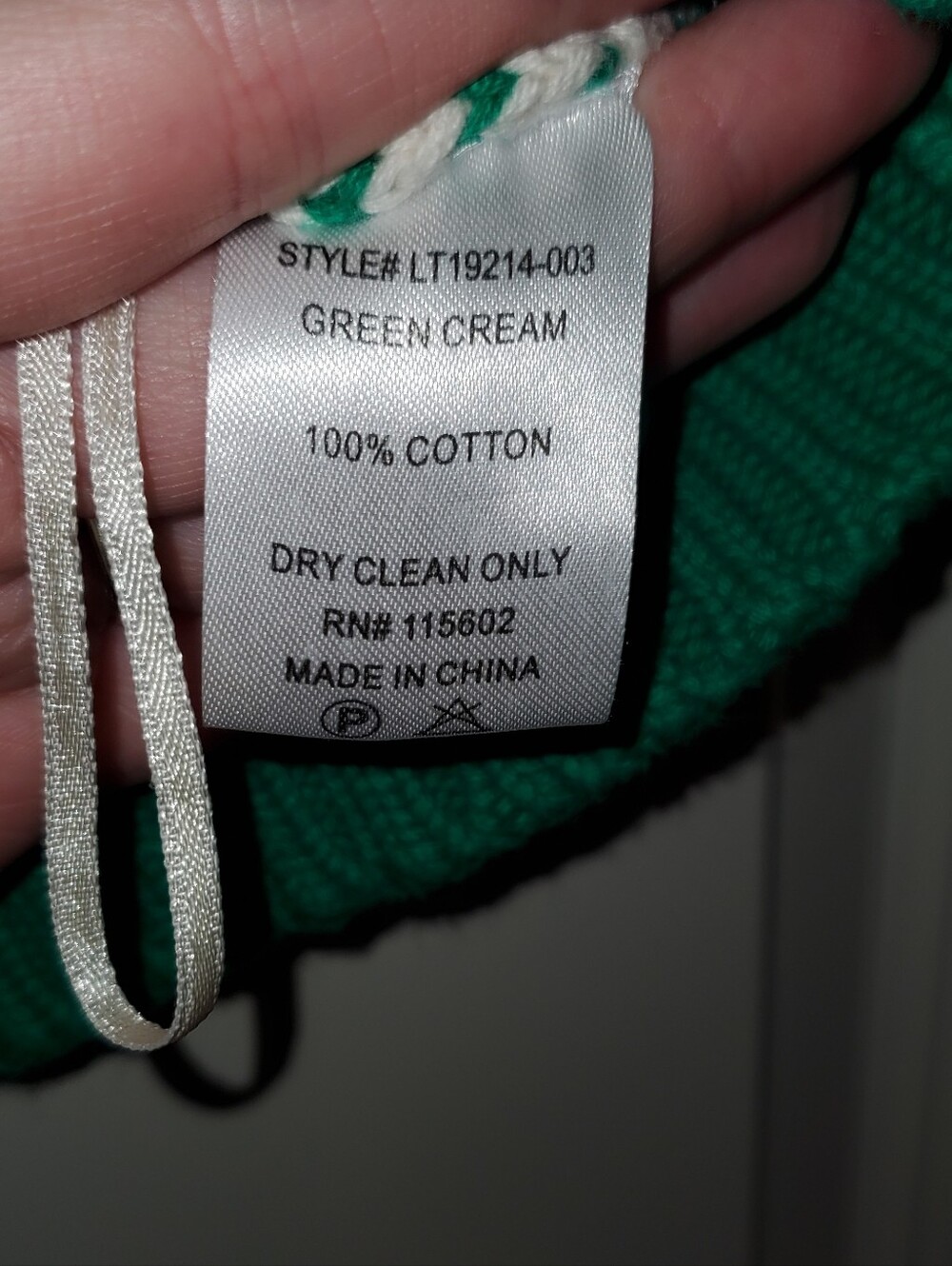 Lush XL Green and Cream Knit Crop Tank Top - Picture 3 of 5